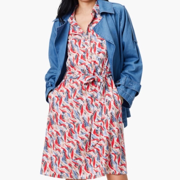 NIC + ZOE Coral Waves Live In Belted Shirt Dress Multicolor with Pockets XL NWT - Picture 8 of 14